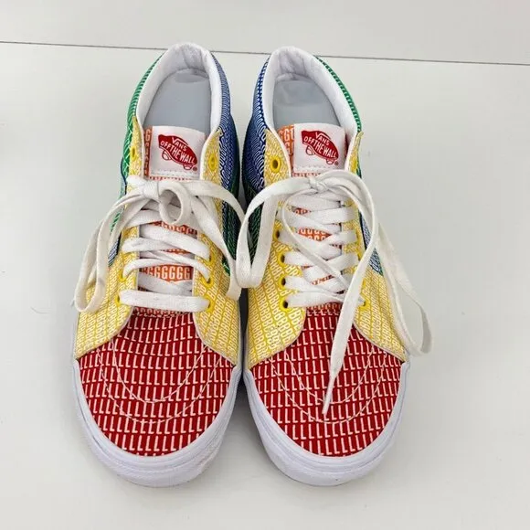 Vans High Top Pride Canvas Skateboard Sneakers Multi Color Womens  10
