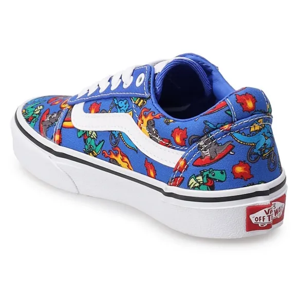 Vans Kids Ward Dragon Print Canvas Sneakers
