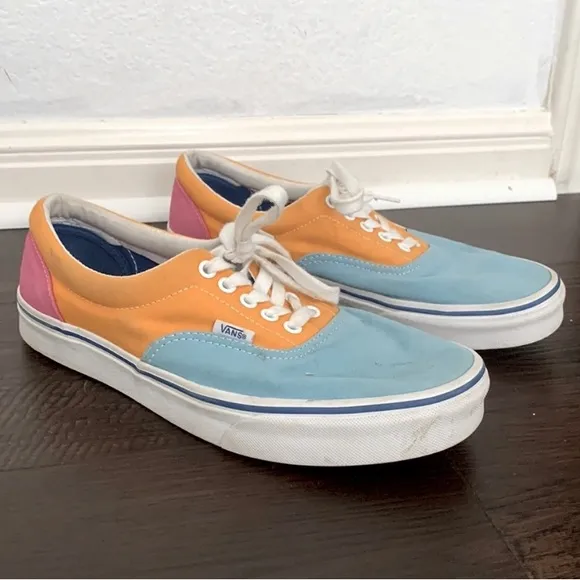 VANS MENS ERA SNEAKERS CANVAS LOW TOP MULTICOLORED LACE UP RETRO 9.5
