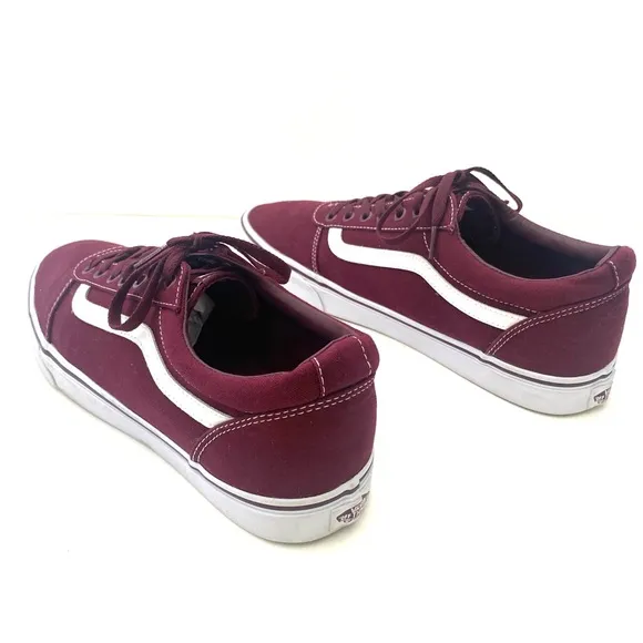 Vans Men’s Old Skool Off the Wall Burgundy/White Sneakers