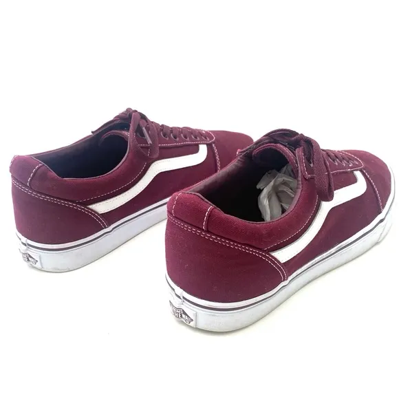 Vans Men’s Old Skool Off the Wall Burgundy/White Sneakers