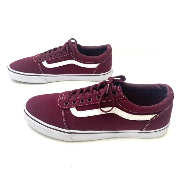 Vans Men’s Old Skool Off the Wall Burgundy/White Sneakers