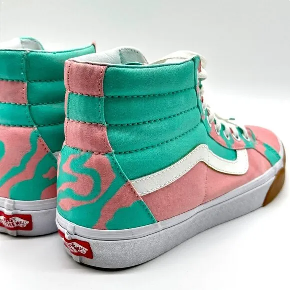 Vans Mens SK8-Hi Canvas Pink/ Turquoise  Sz 10