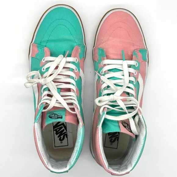 Vans Mens SK8-Hi Canvas Pink/ Turquoise  Sz 10