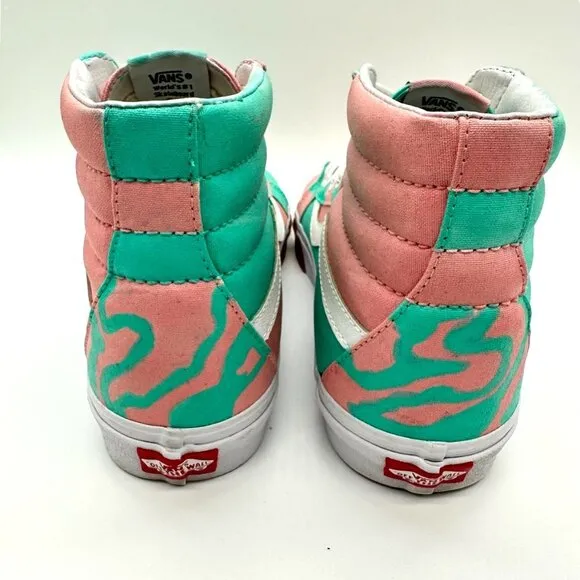 Vans Mens SK8-Hi Canvas Pink/ Turquoise  Sz 10