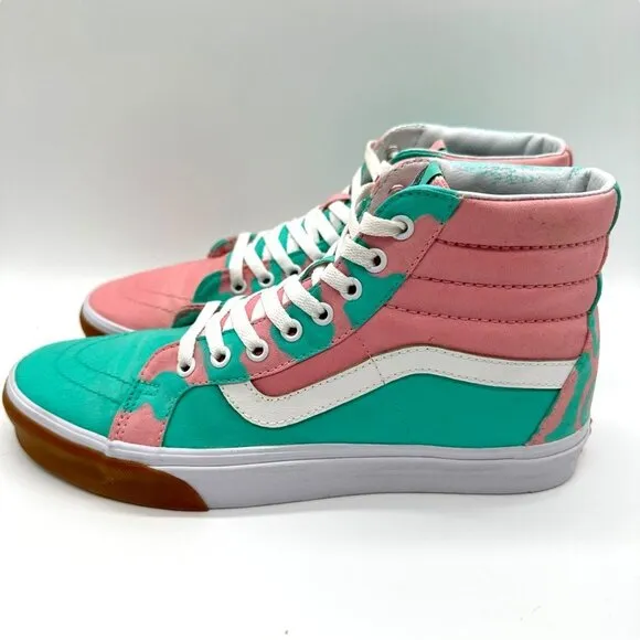 Vans Mens SK8-Hi Canvas Pink/ Turquoise  Sz 10