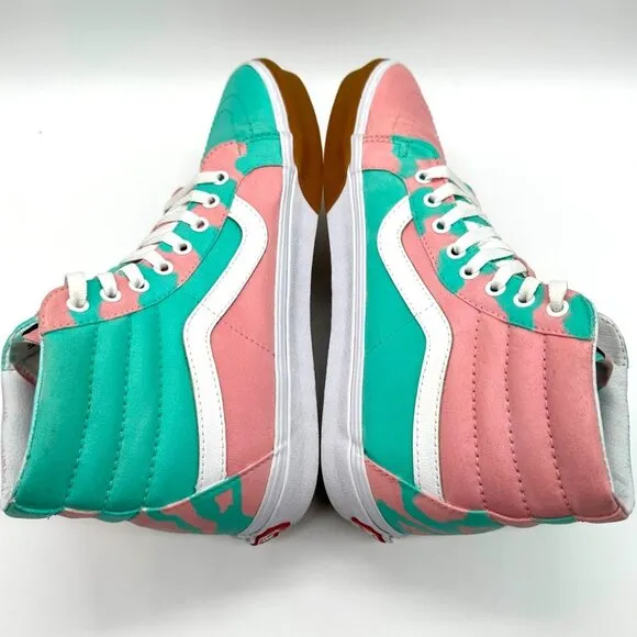 Vans Mens SK8-Hi Canvas Pink/ Turquoise  Sz 10
