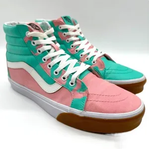 Vans Mens SK8-Hi Canvas Pink/ Turquoise  Sz 10