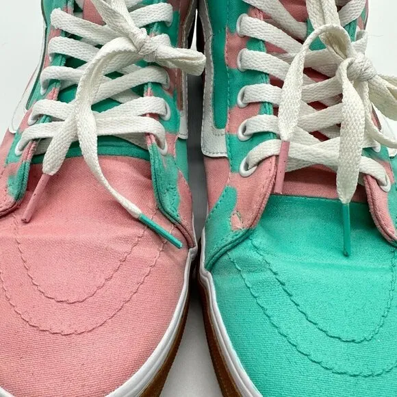Vans Mens SK8-Hi Canvas Pink/ Turquoise  Sz 10