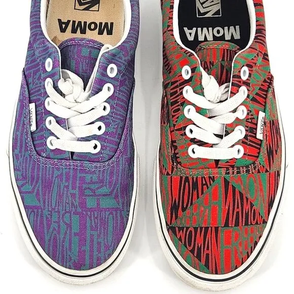 Vans MoMA x Era Faith Ringgolds Feminist Posters Sneakers Mens Size 10 Red Black