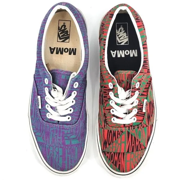 Vans MoMA x Era Faith Ringgolds Feminist Posters Sneakers Mens Size 10 Red Black