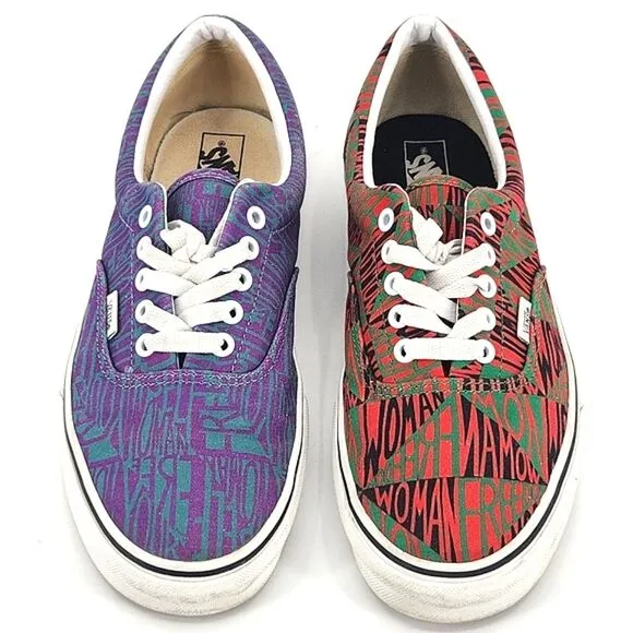 Vans MoMA x Era Faith Ringgolds Feminist Posters Sneakers Mens Size 10 Red Black