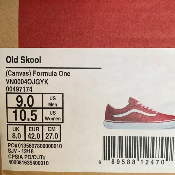 VANS OLD SKOOL CANVAS FORMULA ONE MENS