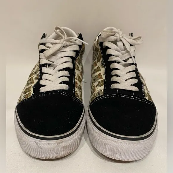 VANS Old Skool LowTop Jaguar &amp; Black Suede Canvas Sneakers Men Size 10