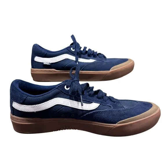 Vans Old Skool Shoe Navy Suede with White Stripe Style 721356 Size Mens 10.5 US