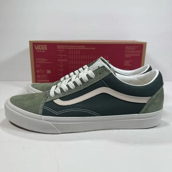 Vans Old Skool Tri-Tone Green Sneakers Men Size 10.5