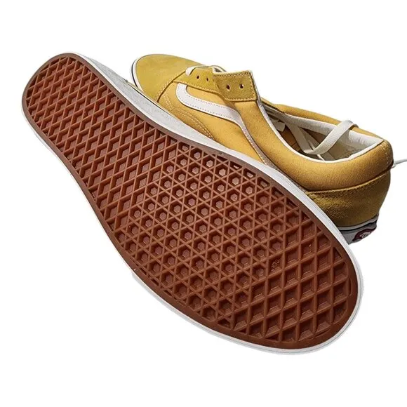Vans OLD SKOOL Unisex Canvas Suede Skateboard Sneakers Ochre/True White Size 12