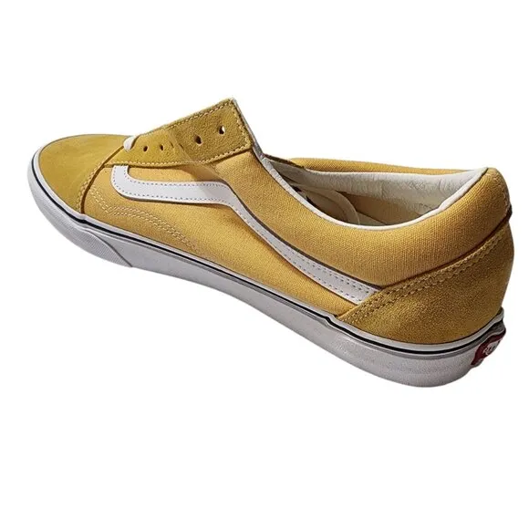 Vans OLD SKOOL Unisex Canvas Suede Skateboard Sneakers Ochre/True White Size 12