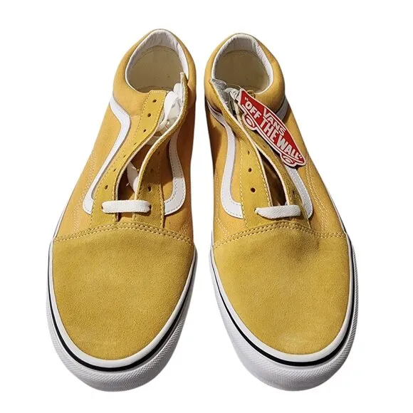 Vans OLD SKOOL Unisex Canvas Suede Skateboard Sneakers Ochre/True White Size 12