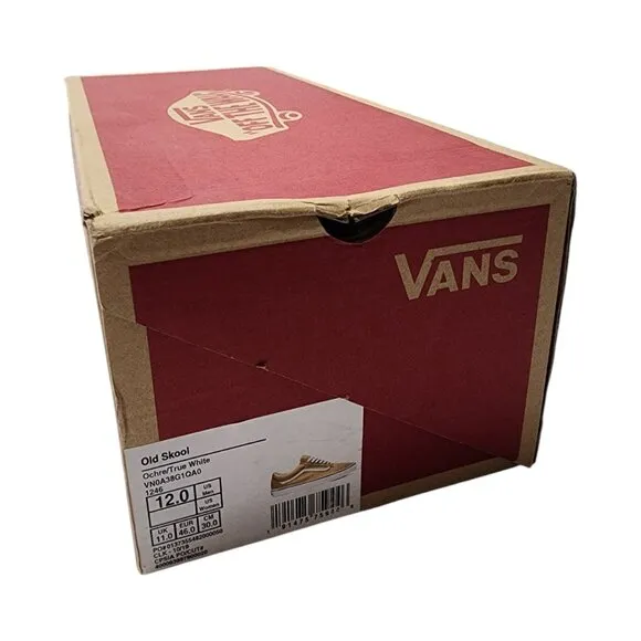 Vans OLD SKOOL Unisex Canvas Suede Skateboard Sneakers Ochre/True White Size 12