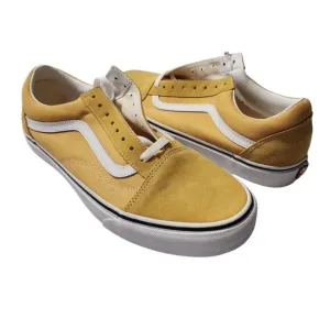 Vans OLD SKOOL Unisex Canvas Suede Skateboard Sneakers Ochre/True White Size 12
