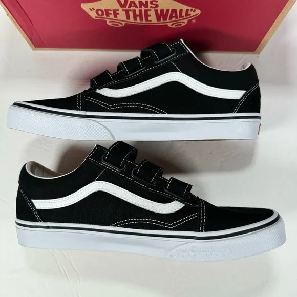 Vans Old Skool V Suede Canvas Black True White Sneakers Men's Size 10.5