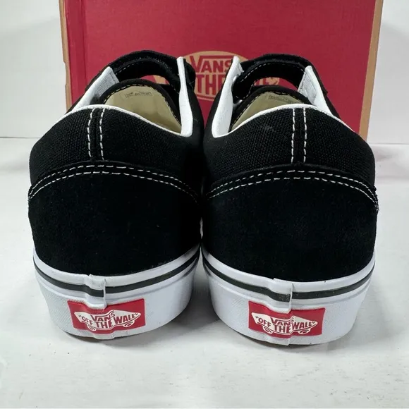 Vans Old Skool V Suede Canvas Black True White Sneakers Men's Size 10.5