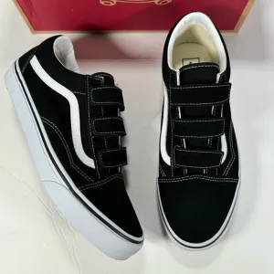 Vans Old Skool V Suede Canvas Black True White Sneakers Men's Size 10.5