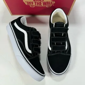Vans Old Skool V Suede Canvas Black True White Sneakers Women’s Size 10