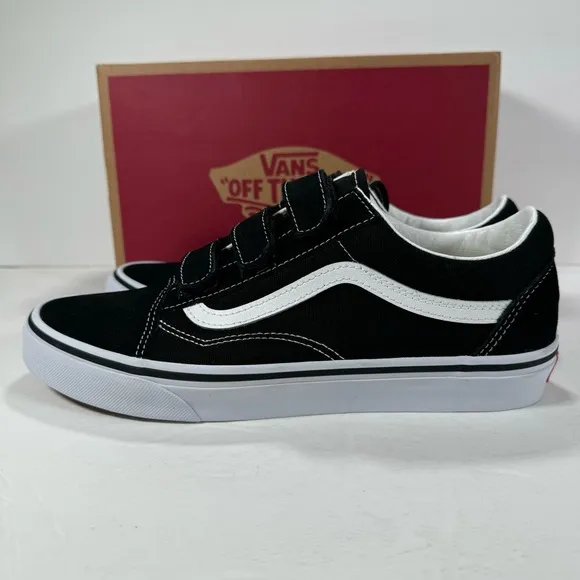 Vans Old Skool V Suede Canvas Black True White Sneakers Women’s Size 10