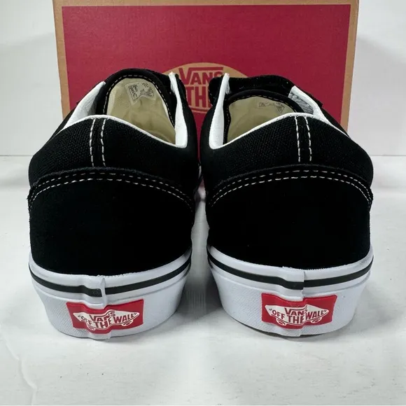 Vans Old Skool V Suede Canvas Black True White Sneakers Women’s Size 10