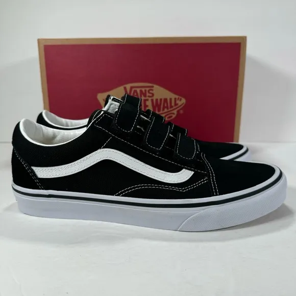 Vans Old Skool V Suede Canvas Black True White Sneakers Women’s Size 10