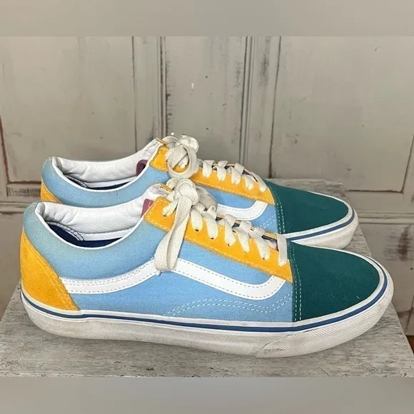 Vans Old Skool Yacht Club Mens Womens Suede Canvas colorblock rainbow sneakers