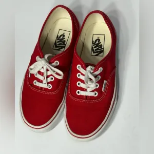 Vans Red Canvas Sneakers pre owned