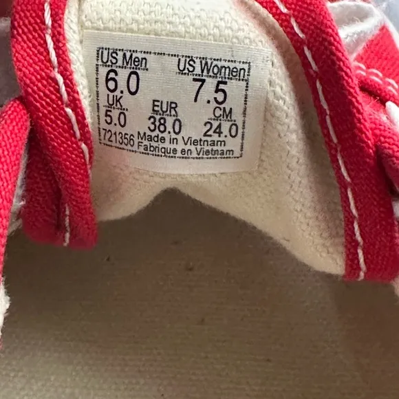 Vans Red Canvas Sneakers pre owned