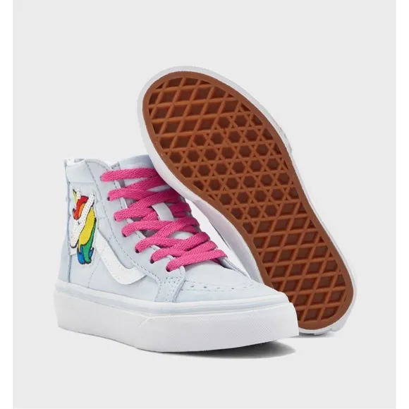 VANS ~SEQUIN PATCH HI-ZIP SNEAKERS (NWT)