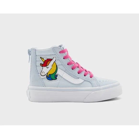 VANS ~SEQUIN PATCH HI-ZIP SNEAKERS (NWT)
