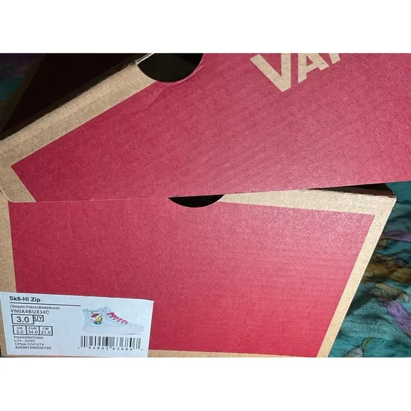 VANS ~SEQUIN PATCH HI-ZIP SNEAKERS (NWT)