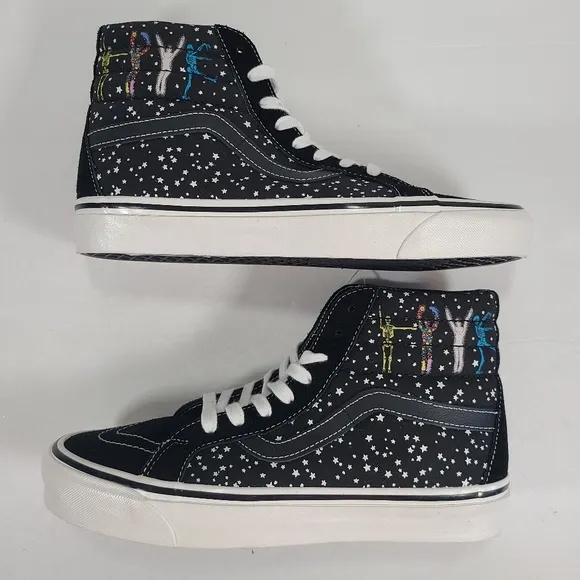 Vans Sk8-Hi 38 DX Anaheim Factory Cosmic Love Black White Sneakers Women’s 10.5
