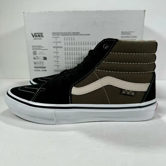 Vans Sk8-Hi Black Olive Sneakers Women’s Size 9 Men’s Size 7.5