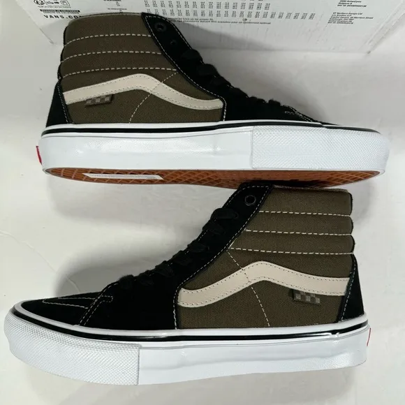 Vans Sk8-Hi Black Olive Sneakers Women’s Size 9 Men’s Size 7.5