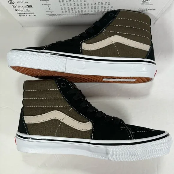 Vans Sk8-Hi Black Olive Sneakers Women’s Size 9 Men’s Size 7.5