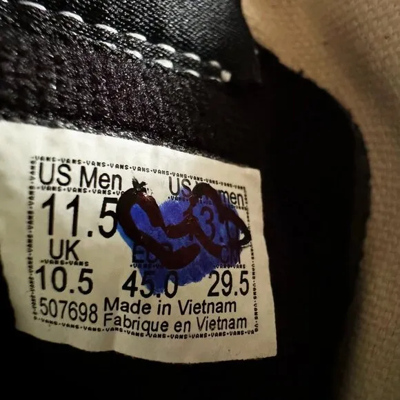 Vans Sk8-Hi Black Underwater Suede Canvas Mens Size 11.5 VN0A4BV6RQ5 Sneakers