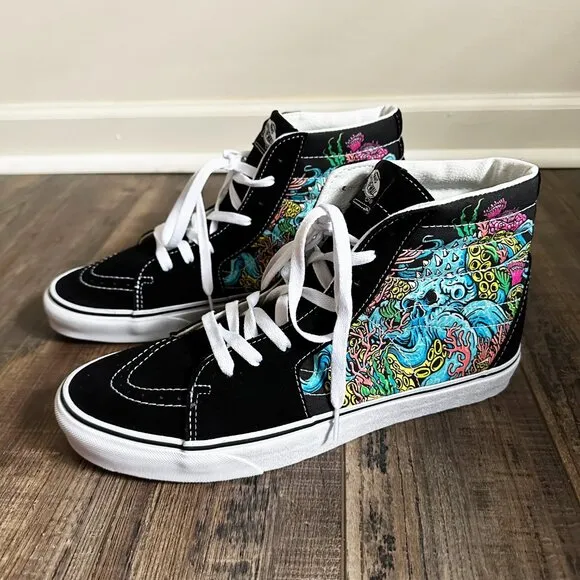 Vans Sk8-Hi Black Underwater Suede Canvas Mens Size 11.5 VN0A4BV6RQ5 Sneakers