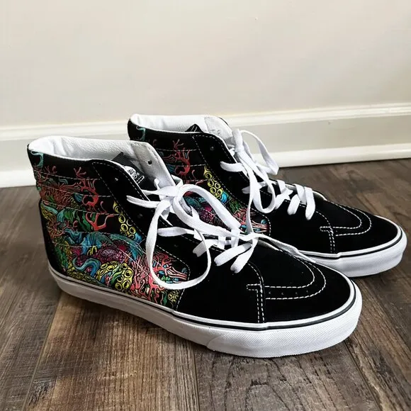 Vans Sk8-Hi Black Underwater Suede Canvas Mens Size 11.5 VN0A4BV6RQ5 Sneakers