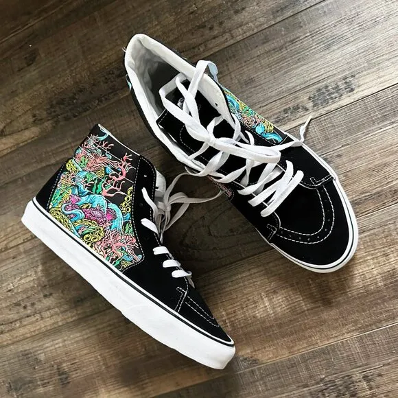 Vans Sk8-Hi Black Underwater Suede Canvas Mens Size 11.5 VN0A4BV6RQ5 Sneakers
