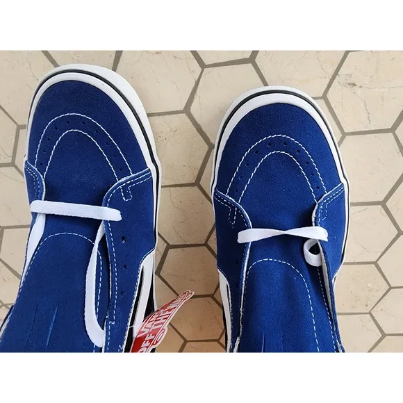 Vans Sk8-Hi Bolt Suede Canvas True Blue Black Size US 9.5 Men New VN0A5JIVTBB