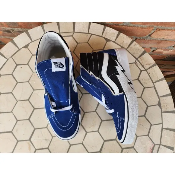Vans Sk8-Hi Bolt Suede Canvas True Blue Black Size US 9.5 Men New VN0A5JIVTBB