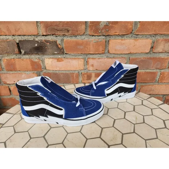 Vans Sk8-Hi Bolt Suede Canvas True Blue Black Size US 9.5 Men New VN0A5JIVTBB