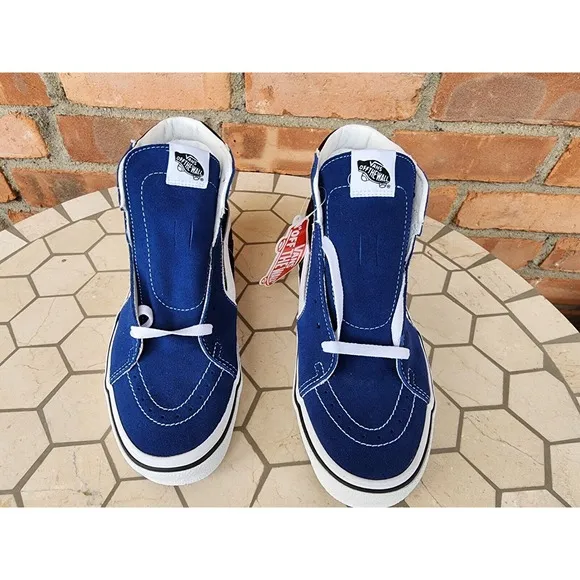 Vans Sk8-Hi Bolt Suede Canvas True Blue Black Size US 9.5 Men New VN0A5JIVTBB